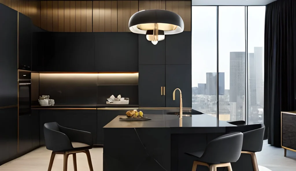 Modern Dark Kitchen Style in Houston